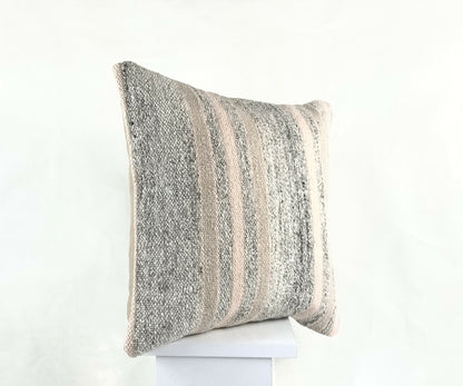 Turkish Kilim Pillow Cover 16x16 Home Decorative Tribal Wool Lumbar Cushion A423