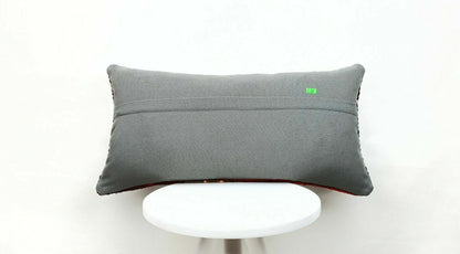 Turkish Kilim Pillow Cover 12x24 Sofa Ethnic Bohemian Wool Lumbar Cushion  E418
