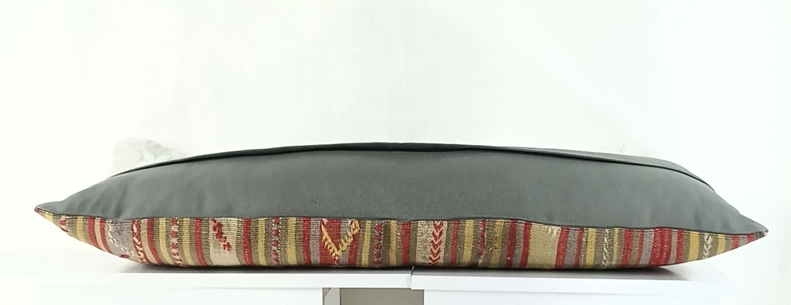 Kilim Pillow Cover 12x36 Handmade Oushak Decorative Rug Lumbar Cushion A1091