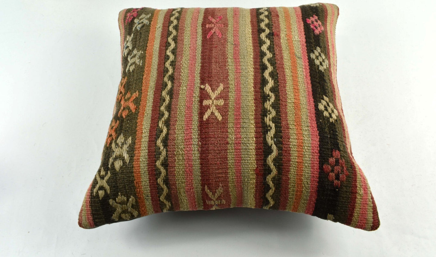 20x20 Kilim Pillow Cover Handmade Vintage Oushak Kilim Cushion Cover 3553
