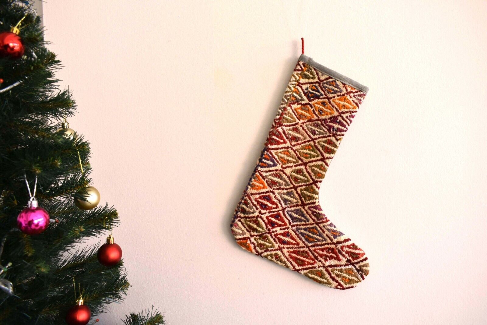 Vintage Kilim Stocking Christmas Stocking Ethnic Christmas Stocking S349