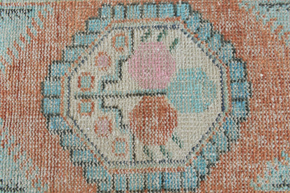 Small Turkish Runner 4x1.9 ft Vintage Runner Hallway Runner Handwoven Rug R38