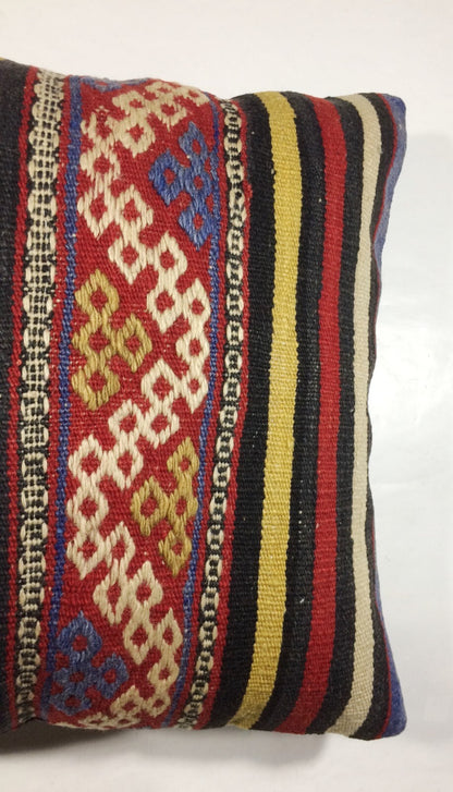 18"x18" Kilim Pillow Cover  Handmade Turkish Vintage Cushion Tribal Lumbar 208