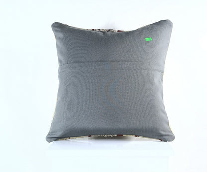 18"x18" Kilim Pillow Cover  Handmade Turkish Vintage Cushion Tribal Lumbar E1395