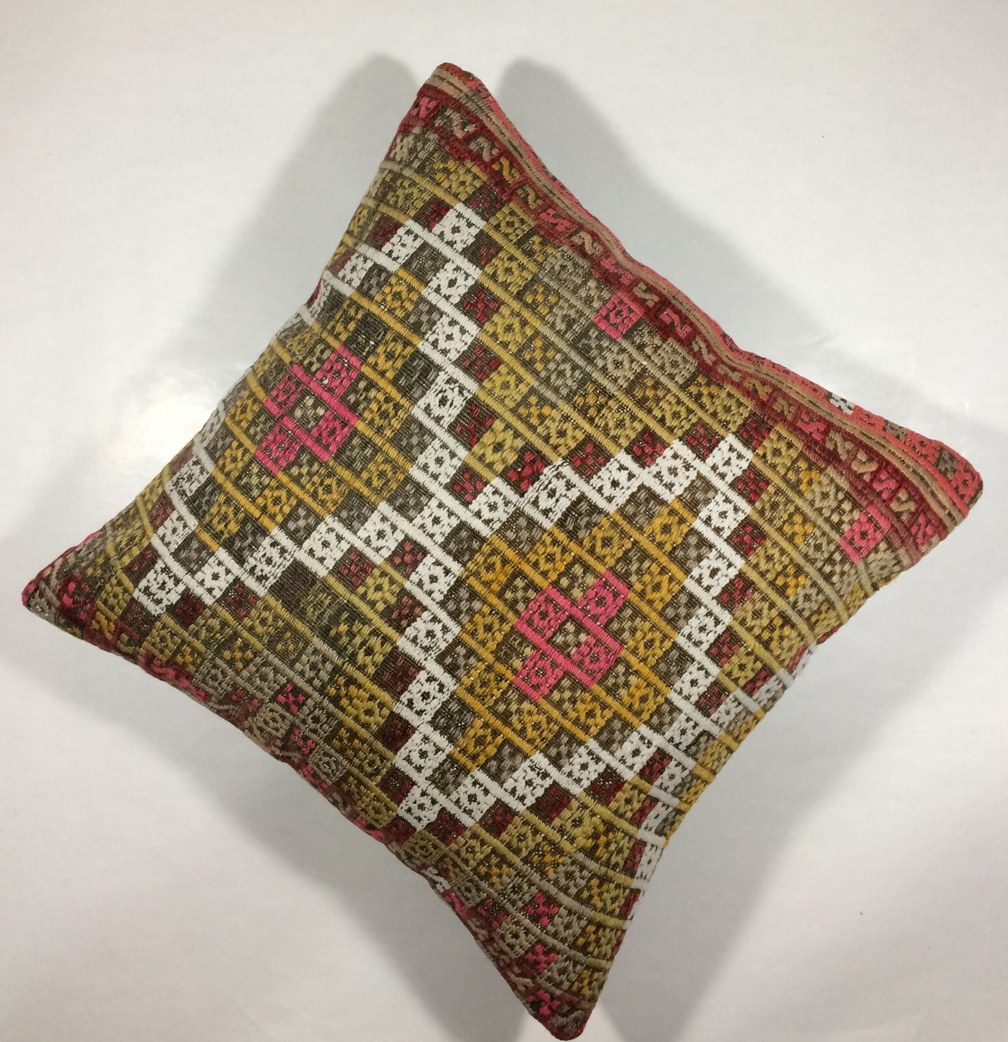 18"x18" Kilim Pillow Cover  Handmade Turkish Vintage Cushion Tribal Lumbar 667