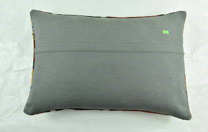 Kilim Pillow Cover 16x24 Tribal Vintage Turkish Carpet Lumbar Pillow Cover 3081