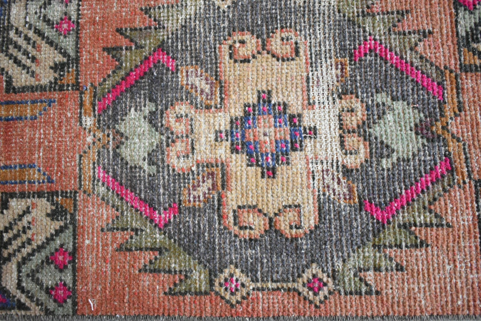 Oushak Runner 3.1x1.3 ft Vintage Turkish Rug Small Runner Anatolian Rug Y10