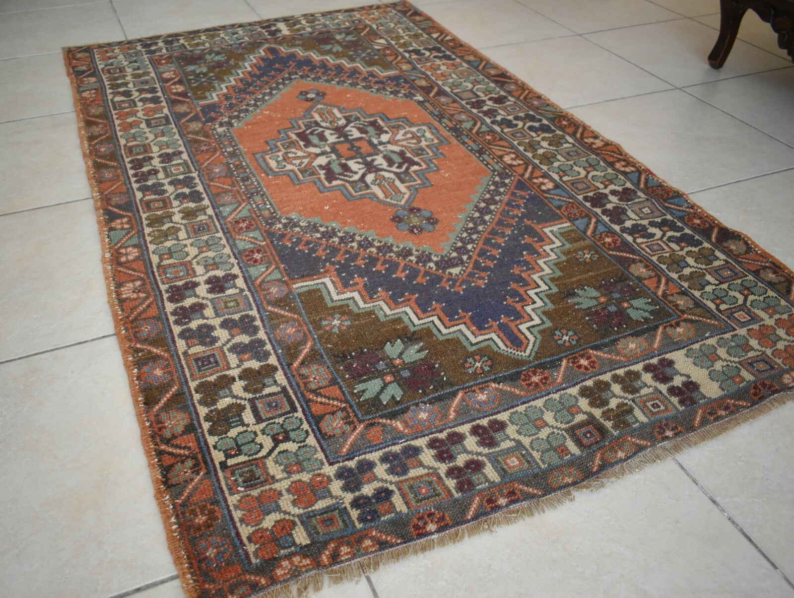 Faded Oushak Rug 5.8x3.5 ft Anatolian Rug Turkish Carpet Boho Floor Rug U09