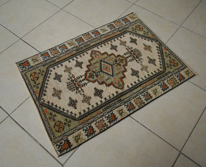 Oushak Runner 3.1x2.2 ft Handwoven Turkish Runner Vintage Runner Floor Rug R27