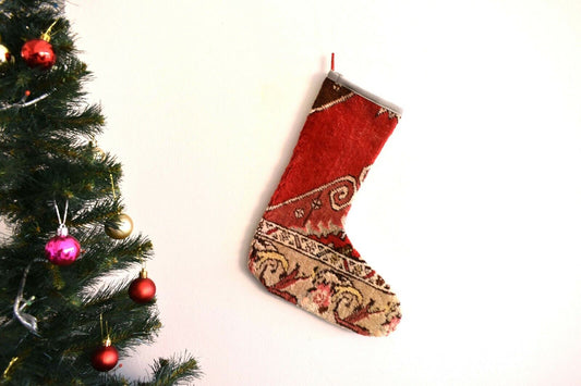 Kilim Christmas Stocking Christmas Decor Xmas Sock Vintage Rug Stockings S326