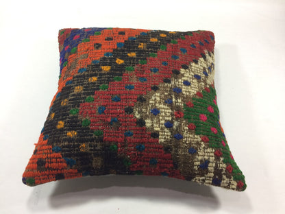 18"x18" Kilim Pillow Cover  Handmade Turkish Vintage Cushion Tribal Lumbar 1275