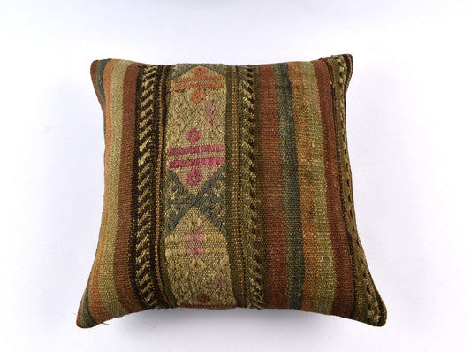 20x20 Kilim Pillow Cover Handmade Vintage Oushak Kilim Cushion Cover 4710