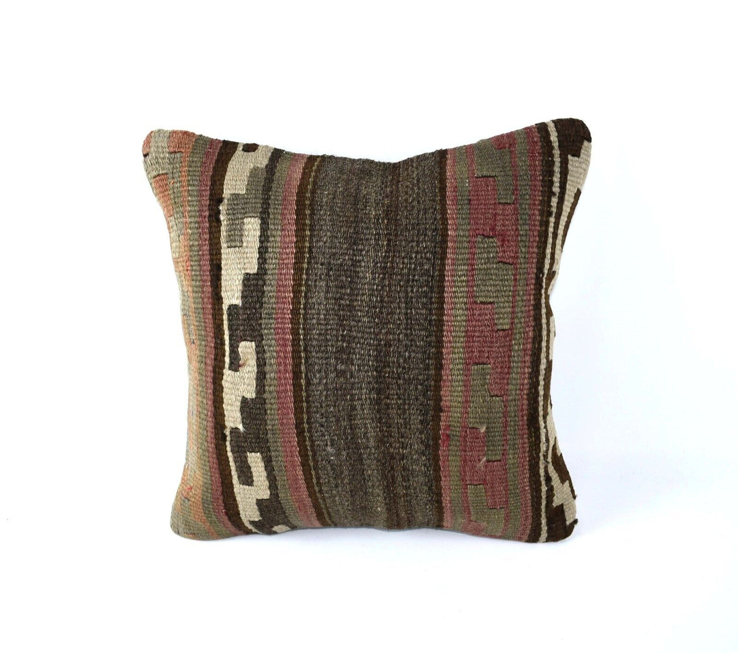 14"x14" Kilim Pillow Cover Handmade Turkish Tribal Ethnic Boho Rug Cushion 4269