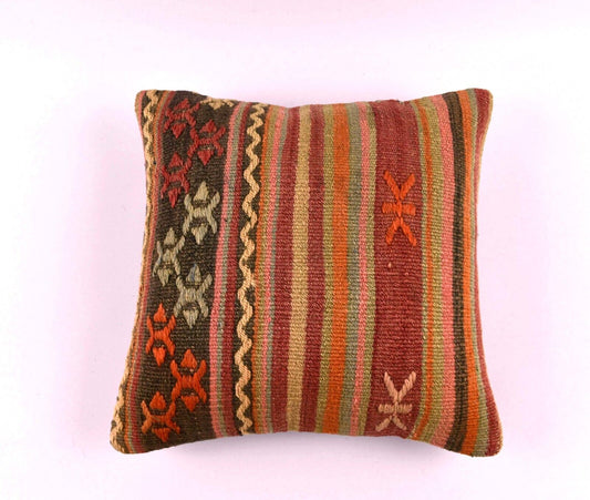 16x16 Ethnic Vintage Turkish Rug Pillow Cover Home Decorative Boho Cushion 4549