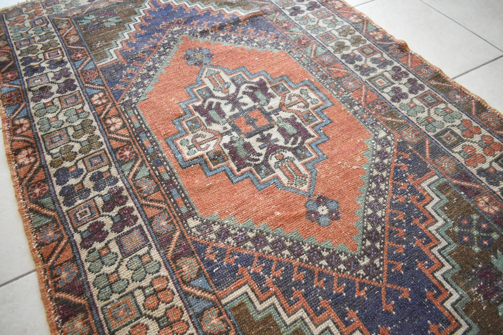 Faded Oushak Rug 5.8x3.5 ft Anatolian Rug Turkish Carpet Boho Floor Rug U09