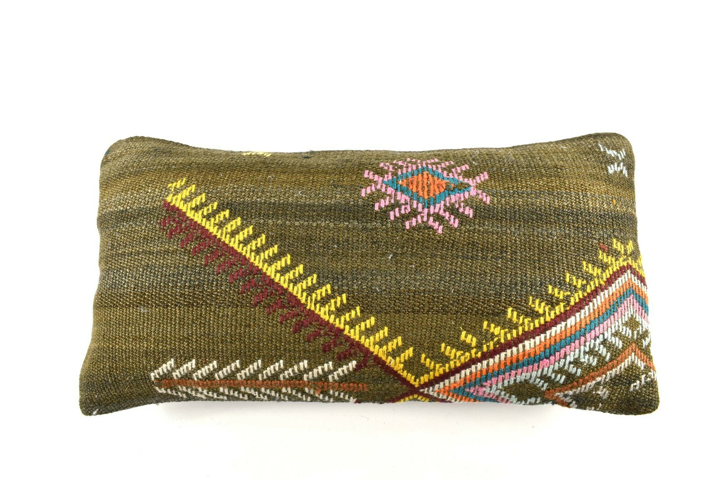 Kilim Lumbar Pillow Cover 10x20 Decorative Handmade Sofa Couch Cushion A2735
