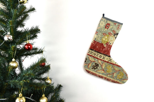 Kilim Christmas Stocking Vintage Rug Stocking Ethnic Decorative Xmas Socks S738