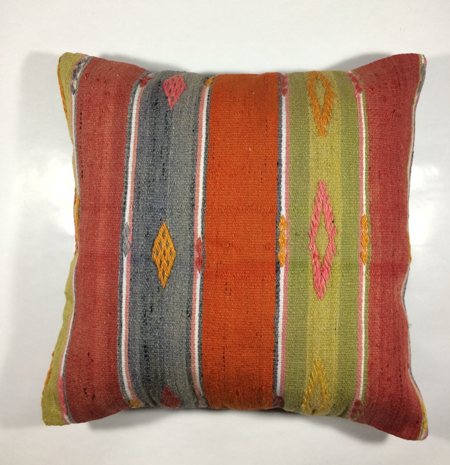 18"x18" Kilim Pillow Cover  Handmade Turkish Vintage Cushion Tribal Lumbar 671