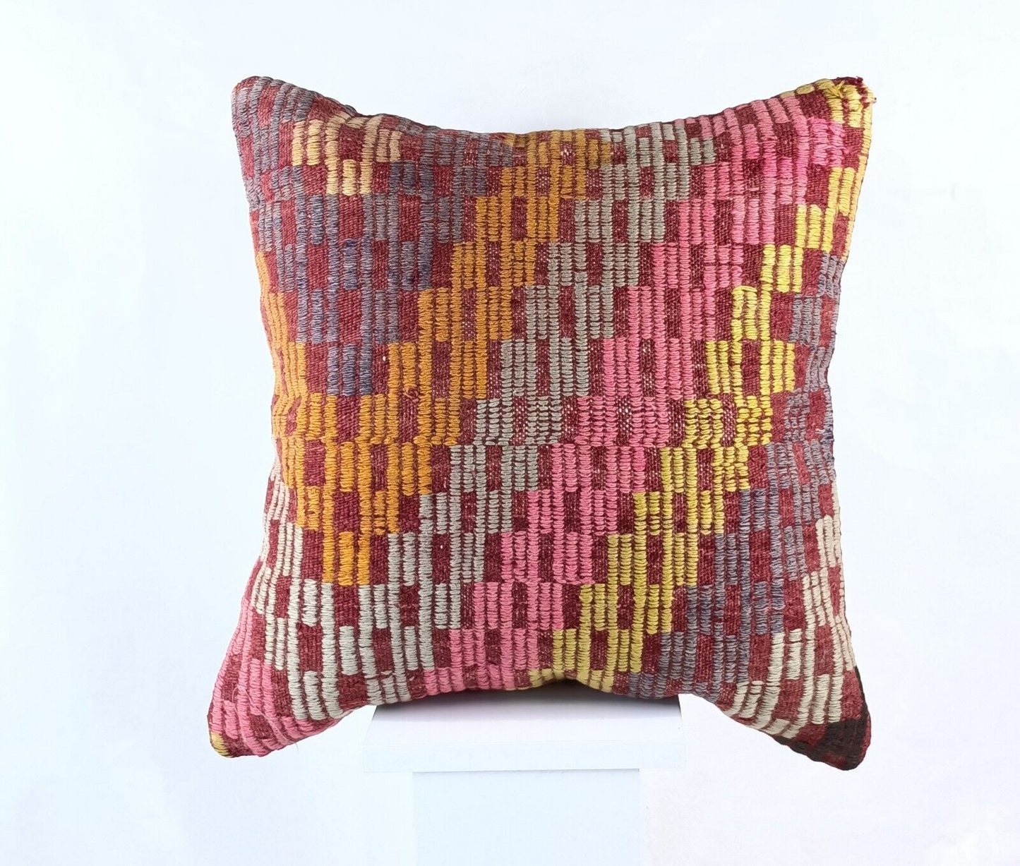 20x20 Kilim Pillow Cover Handmade Vintage Oushak Kilim Cushion Cover 1863