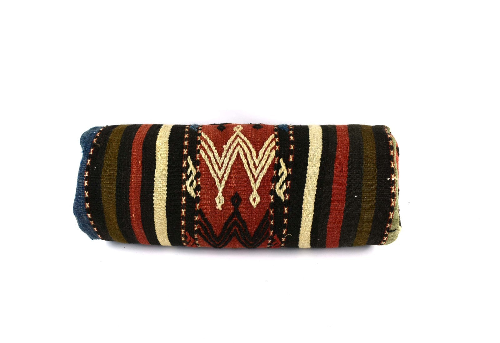 Kilim Bolster Pillow Cover 8x20 in Tribal Vintage Turkish Carpet Bolster Cushion
