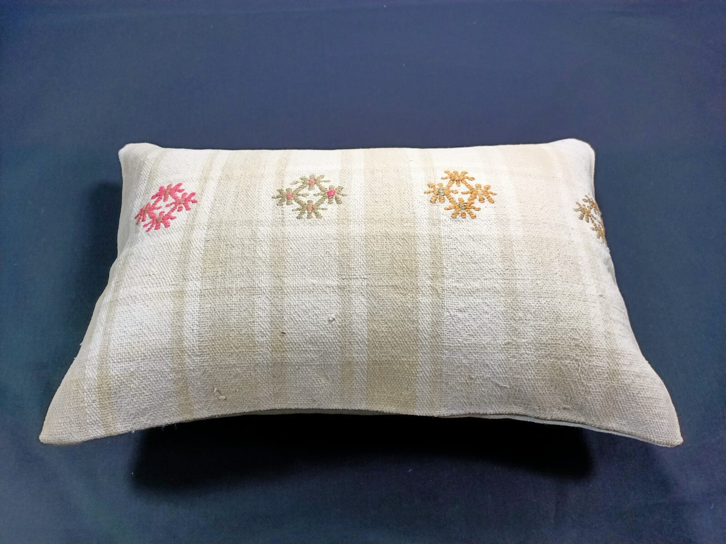 Kilim Pillow Cover 12x20 Turkish Handmade Sofa Couch Floor Lumbar Cushion E35