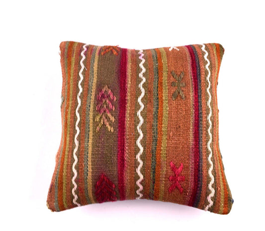 16x16 Ethnic Vintage Turkish Rug Pillow Cover Home Decorative Boho Cushion 4496