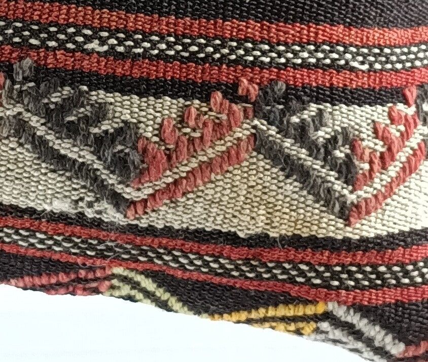 Kilim Pillow Cover 12x20 Handmade Turkish Rug Boho Ethnic Lumbar Cushion E1068