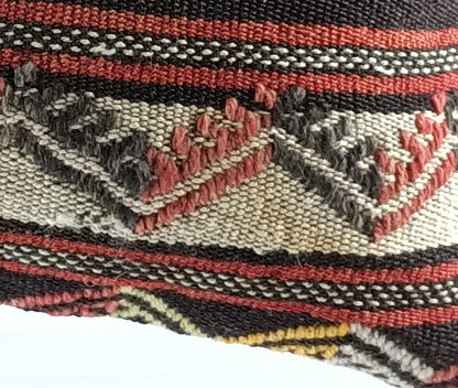 Kilim Pillow Cover 12x20 Handmade Turkish Rug Boho Ethnic Lumbar Cushion E1068
