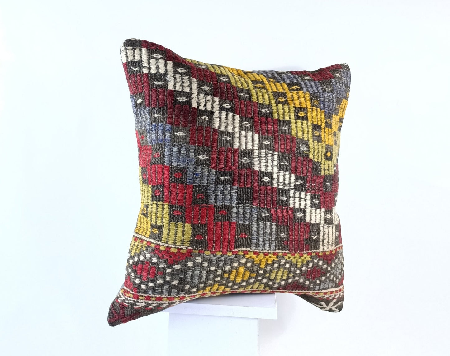 20x20 Kilim Pillow Cover Handmade Vintage Oushak Kilim Cushion Cover 1860