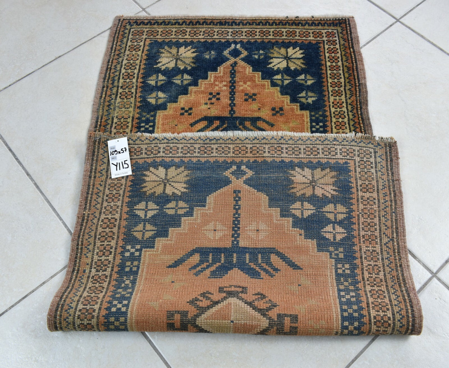 Turkish Runner 3.5x1.8 ft Mini Anatolian Rug Vintage Runner Turkish Runner Y114