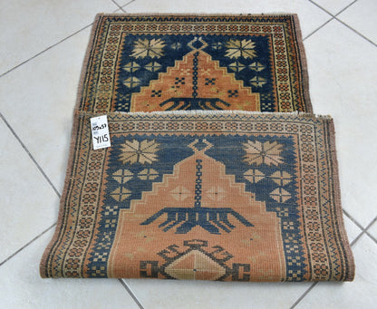 Turkish Runner 3.5x1.8 ft Mini Anatolian Rug Vintage Runner Turkish Runner Y114