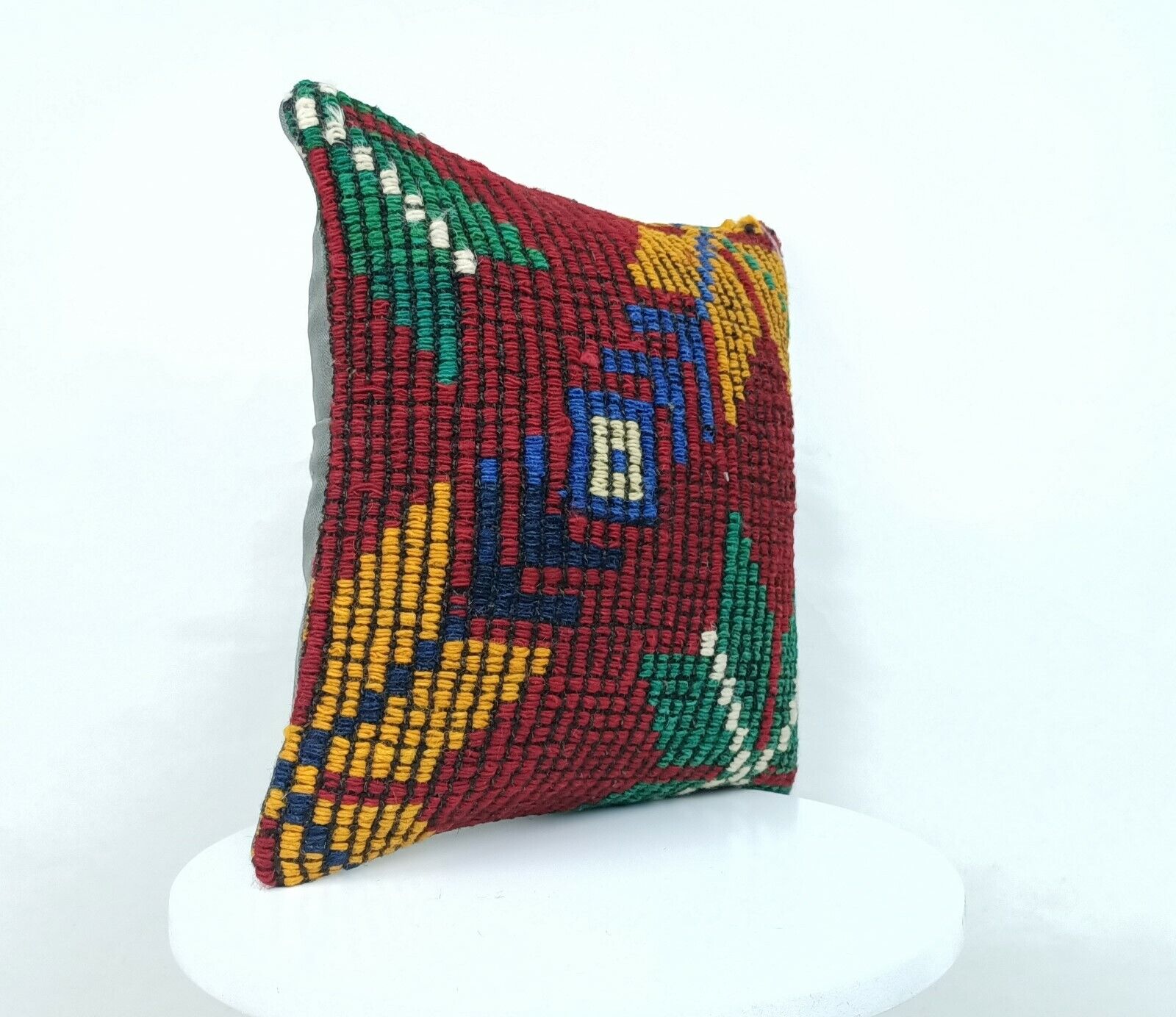 Kilim Pillow Cover 14x14 Handmade Anatolian Traditional Ottoman Cushion  A335