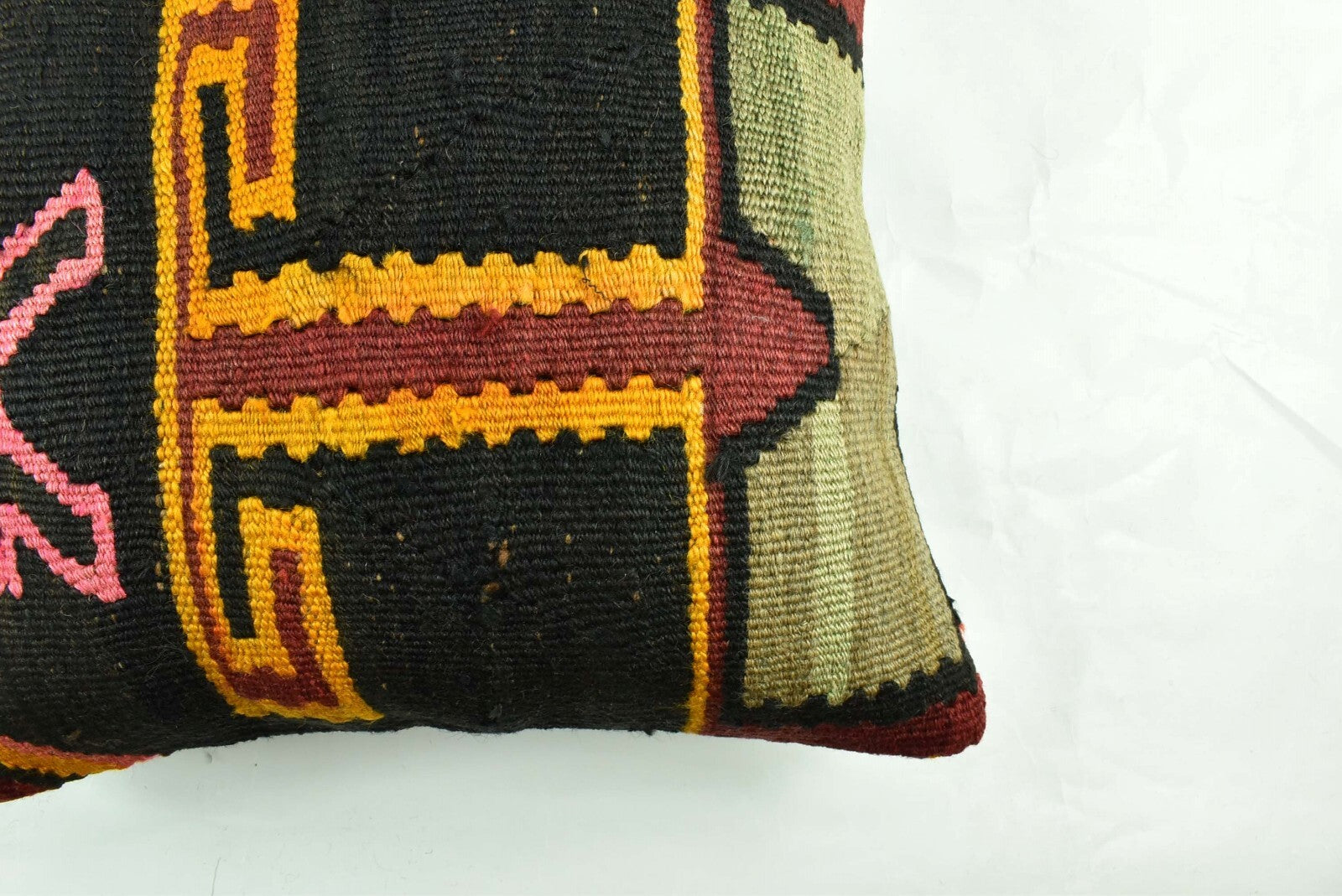 18"x18" Kilim Pillow Cover  Handmade Turkish Vintage Cushion Tribal Lumbar 3023