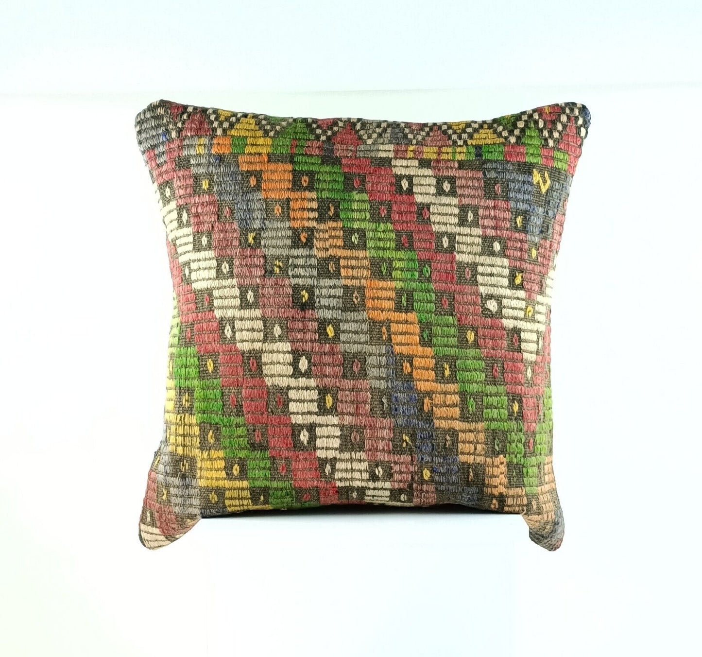 24x24 Kilim Pillow Cover Large Vintage Oushak Rug Ethnic Sofa Cushion 2375