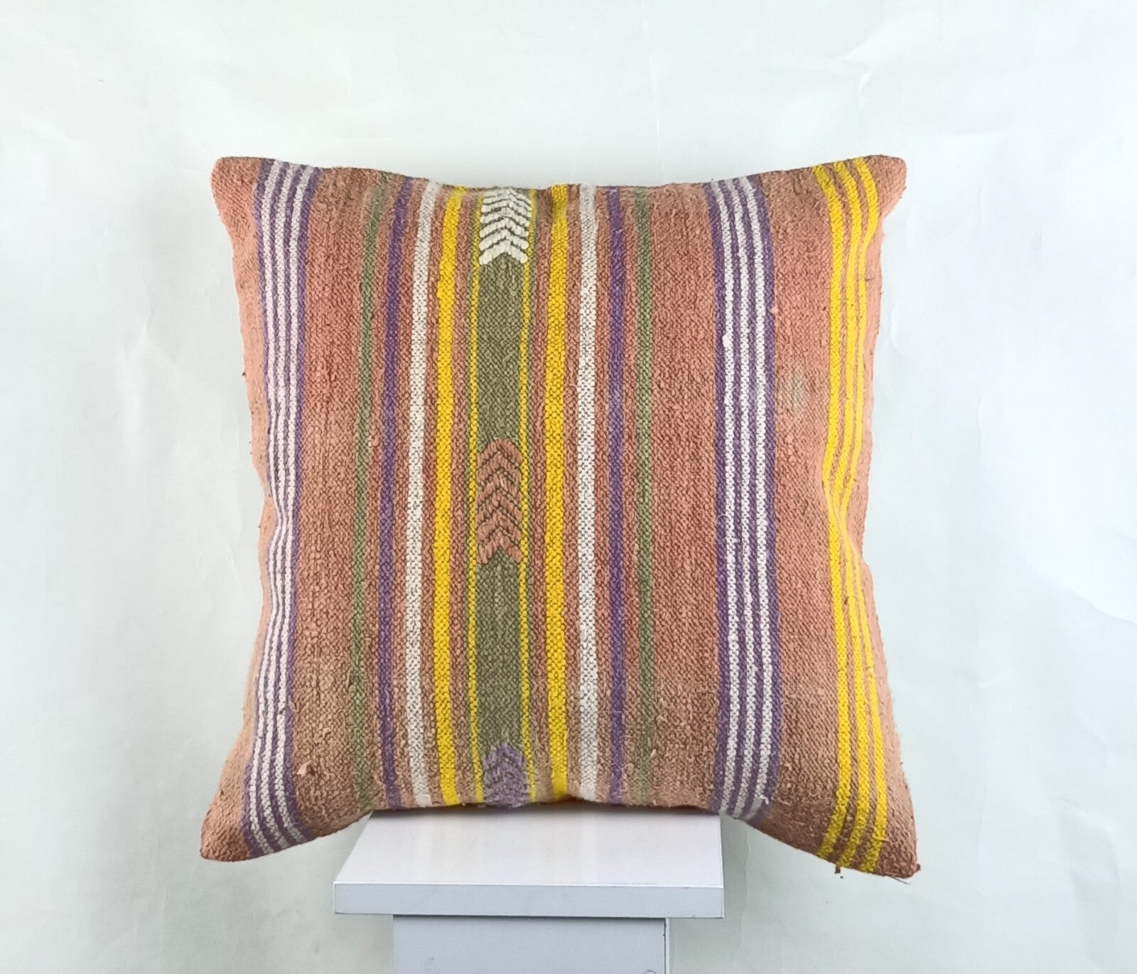 18"x18" Kilim Pillow Cover  Handmade Turkish Vintage Cushion Tribal Lumbar 2659