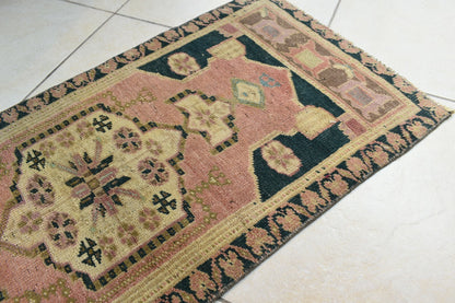 Anatolian Runner 3.2x1.4 ft Vintage Turkish Runner Oushak Runner Rug Y35