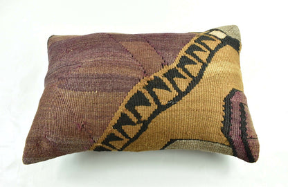 Kilim Pillow Cover 16x24 Tribal Vintage Turkish Carpet Lumbar Pillow Cover 3094