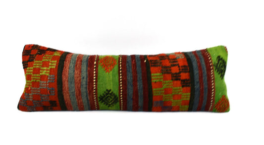 Kilim Pillow Cover 12x36 Handwoven Ethnic Vintage Handwoven Kilim Cushion A3238