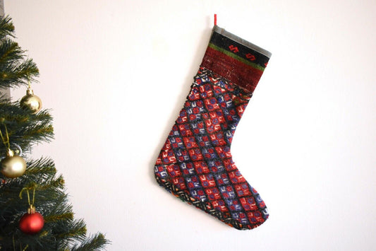 Vintage Rug Stocking Christmas Sock Xmas Decor Kilim Christmas Stocking S252