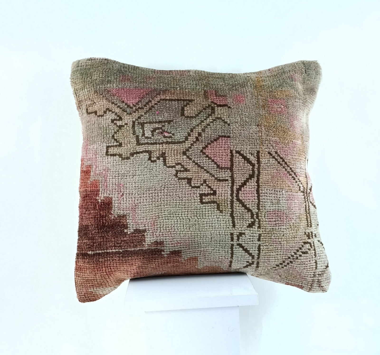 20x20 Kilim Pillow Cover Handmade Vintage Oushak Kilim Cushion Cover 2361