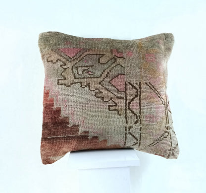 20x20 Kilim Pillow Cover Handmade Vintage Oushak Kilim Cushion Cover 2361