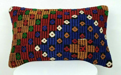 Kilim Pillow Cover 12x20 Home Decorative Handmade Sofa Couch Lumbar Cushion E525