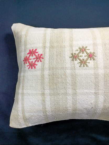 Kilim Pillow Cover 12x20 Turkish Handmade Sofa Couch Floor Lumbar Cushion E35