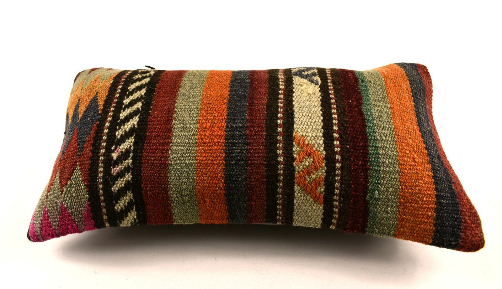 8x16 Kilim Pillow Cover Vintage Tribal Oushak Kilim Ethnic Lumbar Cover A2967