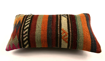 8x16 Kilim Pillow Cover Vintage Tribal Oushak Kilim Ethnic Lumbar Cover A2967