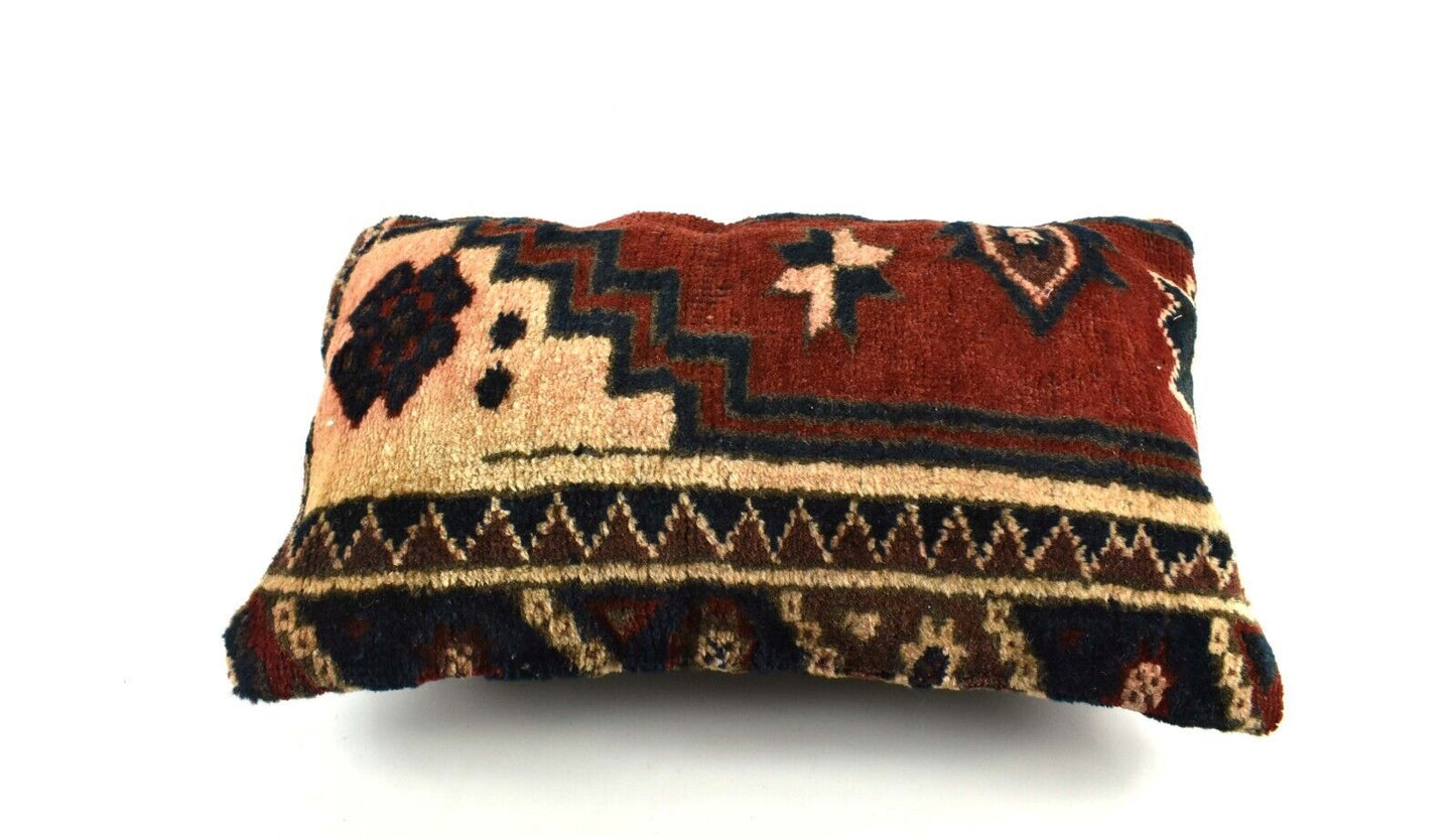 Kilim Pillow Cover 12x20 Handmade Turkish Rug Boho Ethnic Lumbar Cushion 3778