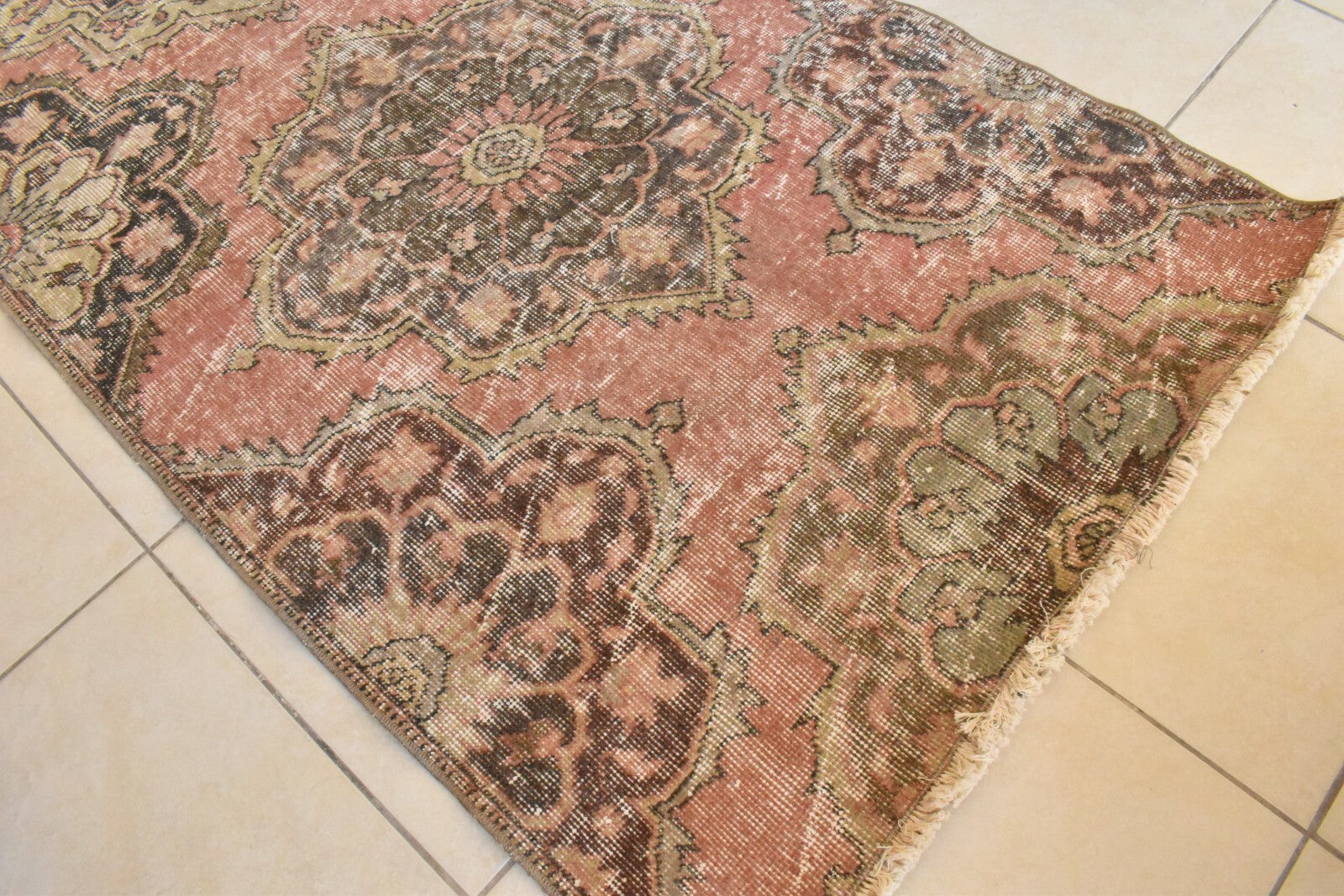 Oushak Kilim 3x10.6 ft Vintage Handwoven Runner Rug Traditional Wool Kilim C01