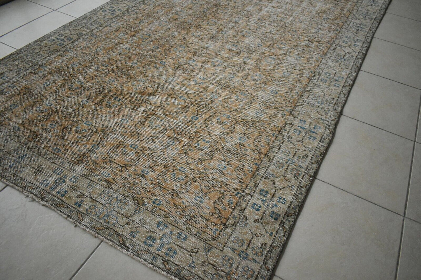 Large Oushak Rug 8.9x5.2 ft Vintage Rug Faded Turkish Rug Living Room Carpet B11