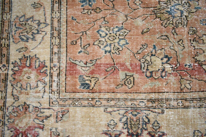 Turkish Rug 8.2x6.5 ft Vintage Rug Faded Oushak Rug Large Living Room Carpet B06