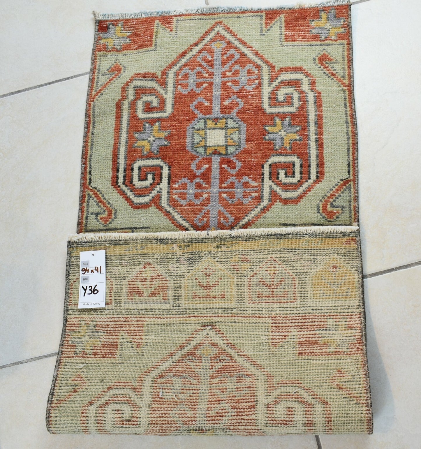 Anatolian Runner 3x1.3 ft Vintage Turkish Runner Oushak Runner Rug Y36